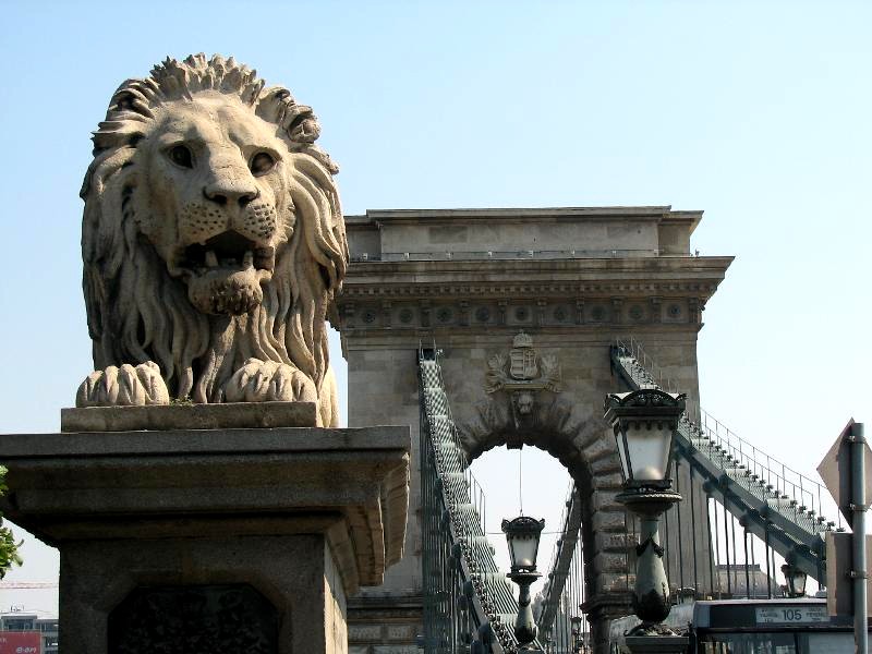 Close up of Chain Bridge, Budapest